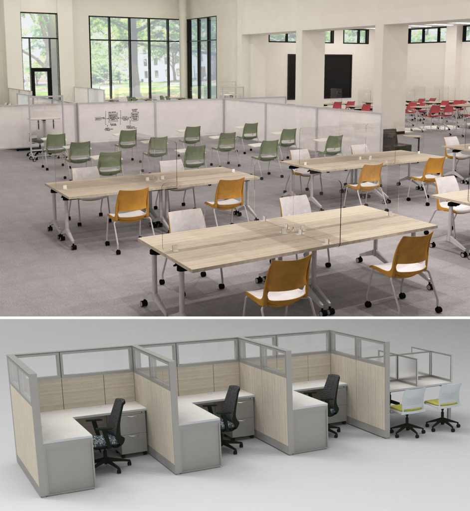 work place and learning space layout
for building occupancy post COVID-19