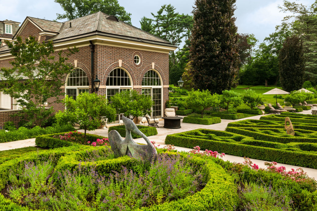 formal garden in outdoor space design