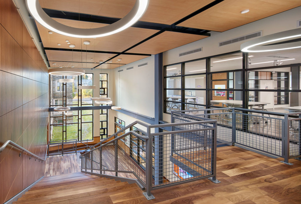 Entry stair hall of school