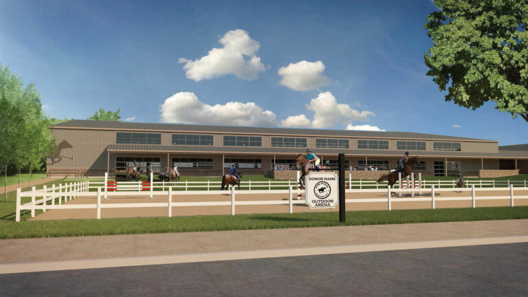 outdoor equestrian riding arena for the Work to Ride program at the Chamounix Equestrian Center