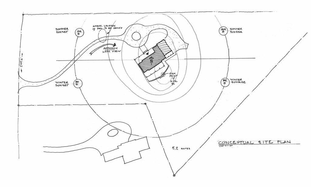 Hand-drafted conceptual Site Plan sketch for designing a house.