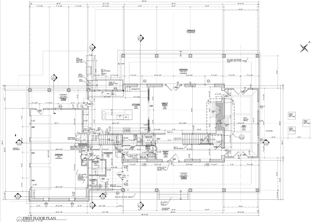 Computer-aided Floor Plan drawing of the same residential project shown above.