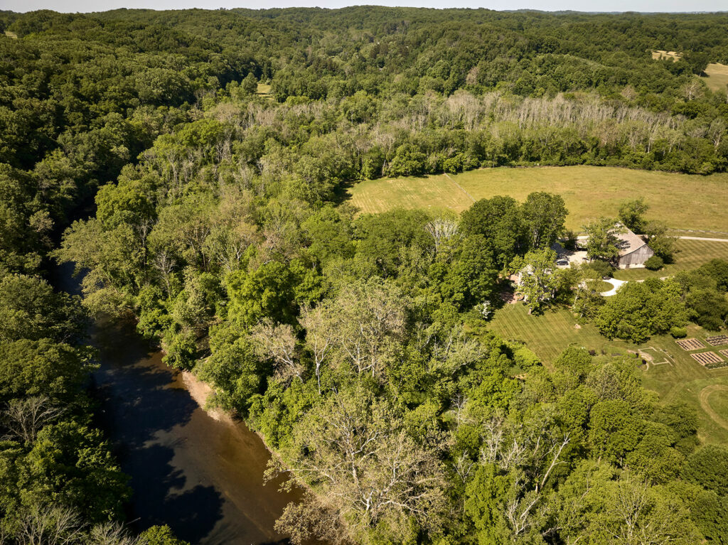 view of the bend in the river at big bend in chadds ford