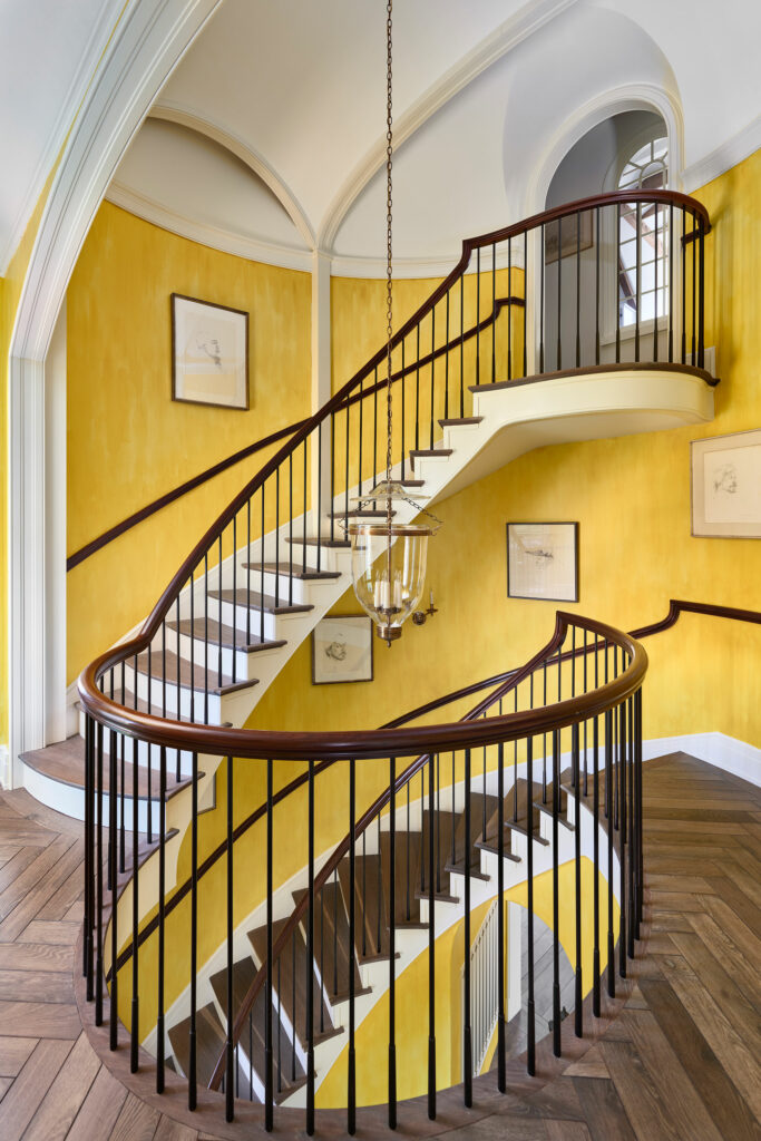 second floor stair landing at big bend in chadds ford