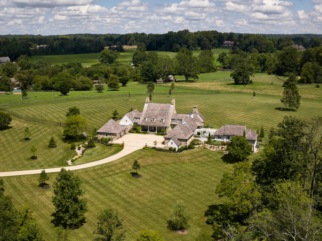 aerial view of Chestnut Fields in Chester County PA