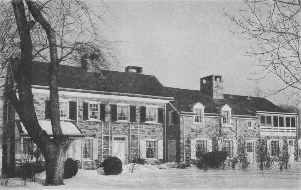 historic photo of rear elevation of Dower House in West Chester Pennsylvania