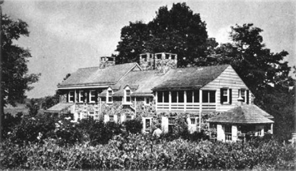 historic photo of rear and side elevation of Dower House in West Chester Pennsylvania