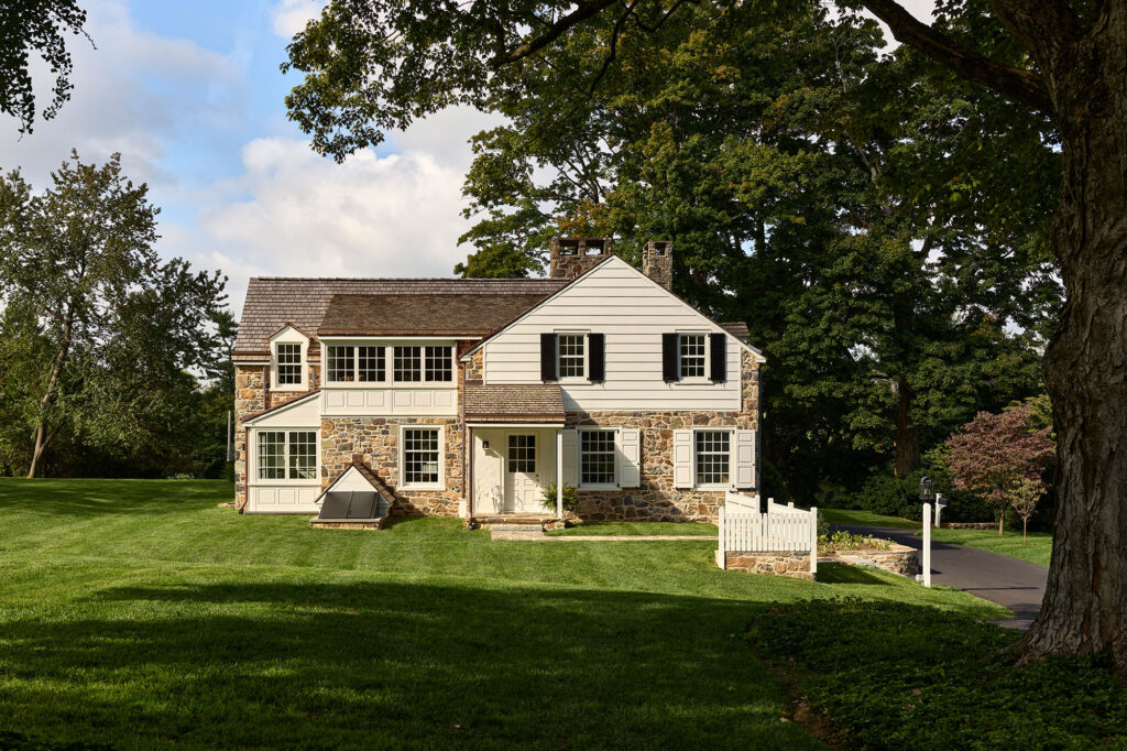 east elevation of the historic Dower House in West Chester Pennsylvania following an addition and renovation project