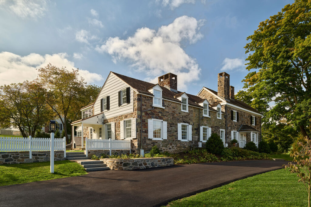 front and side elevation following renovations of the historic Dower House in West Chester Pennsylvania