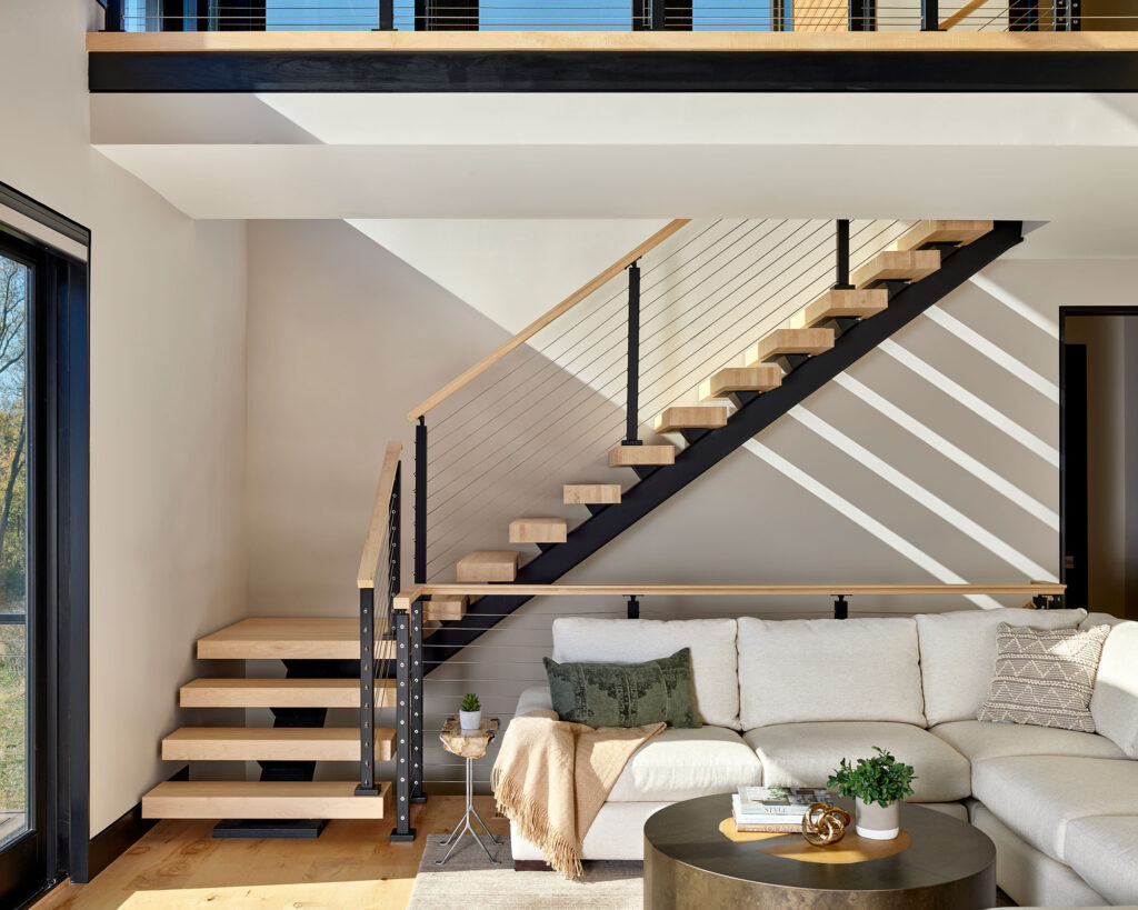 contemporary stair in modern home design